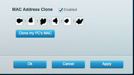 clone mac address option on a linksys router